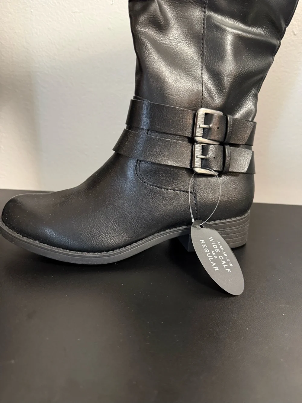 Style & Co. Maliaa Black Over-the-Knee Zip Riding Boots